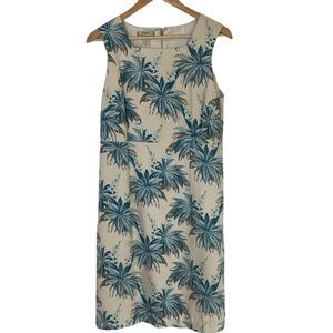 Tommy Bahama Womens Dress Size 8‎ Silk Sleeveless Tropical Cream Blue